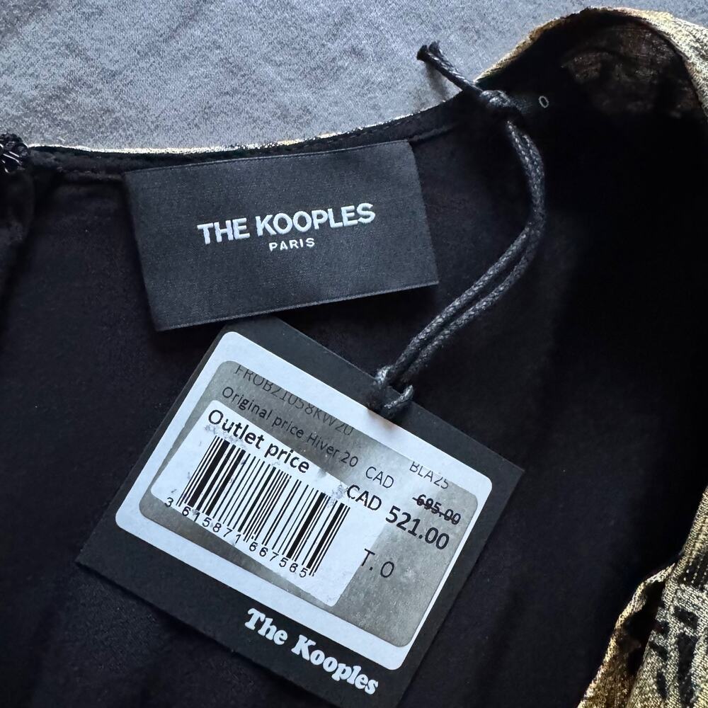 The Kooples | NWT Metallic Gold Botanical Midi Dress French Size 0 (US XS) - Picture 8 of 11